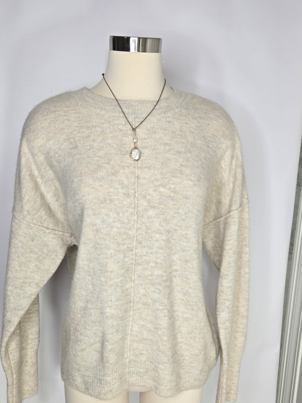 Vince Camuto Cream Dolman  Sleeve  Crewneck Sweater